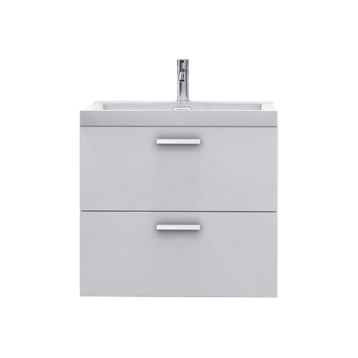 Arto - Meuble lavabo 23" avec lavabo blanc mat mince - blanc lustré